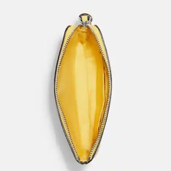 Coach Corner Zip Wristlet With Mystical Floral Print Silver/Yellow Multi - Picture 7 of 7